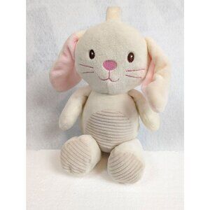 Kellytoy Soft Rattle Plush Bunny Rabbit Stuffed Animal Cream & Pink 12"